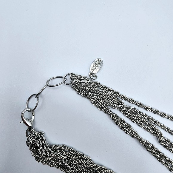 Amrita Singh Necklace Silvertone Twisted Knots Multi Strand Draping Layers 18" - Picture 10 of 11